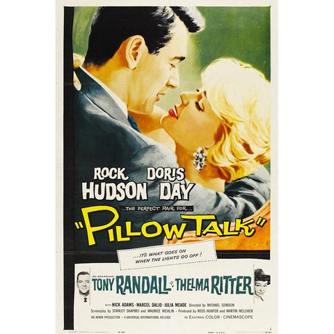 Pillow Talk-1959 White Modern Wood Framed Art Print by Vintage Hollywood Archive