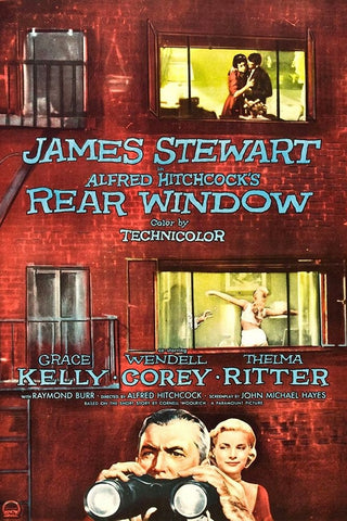 Rear Window-1954 Black Ornate Wood Framed Art Print with Double Matting by Vintage Hollywood Archive