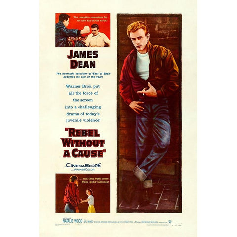 Rebel without a Cause-1955 Black Modern Wood Framed Art Print with Double Matting by Vintage Hollywood Archive