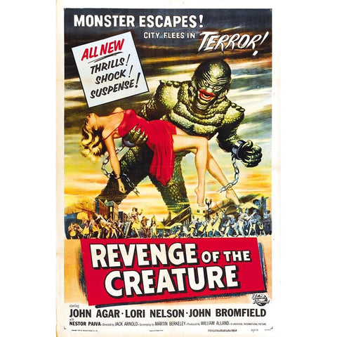 Revenge of the Creature-1955 Gold Ornate Wood Framed Art Print with Double Matting by Vintage Hollywood Archive