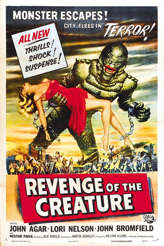 Revenge of the Creature-1955 Black Ornate Wood Framed Art Print with Double Matting by Vintage Hollywood Archive