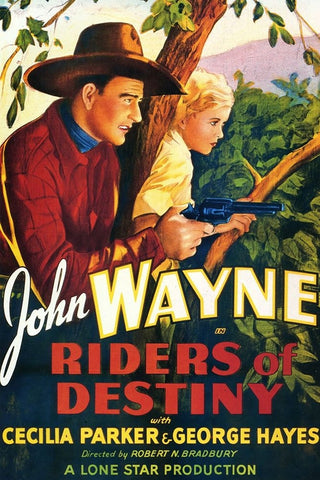 Riders of Destiny-1933 White Modern Wood Framed Art Print with Double Matting by Vintage Hollywood Archive