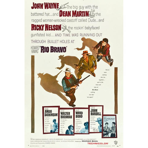 Rio Bravo-1959 White Modern Wood Framed Art Print by Vintage Hollywood Archive