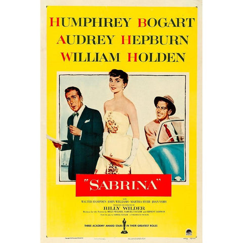 Sabrina-1954 Black Modern Wood Framed Art Print with Double Matting by Vintage Hollywood Archive