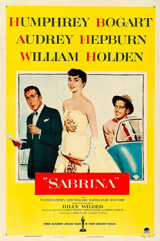 Sabrina-1954 White Modern Wood Framed Art Print with Double Matting by Vintage Hollywood Archive