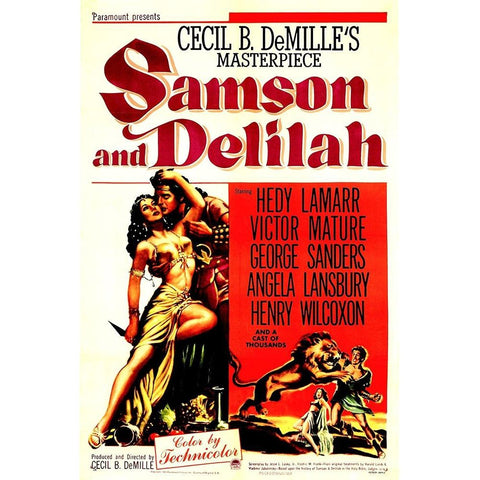 Samson and Delilah-1949 Black Modern Wood Framed Art Print with Double Matting by Vintage Hollywood Archive