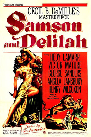 Samson and Delilah-1949 White Modern Wood Framed Art Print with Double Matting by Vintage Hollywood Archive