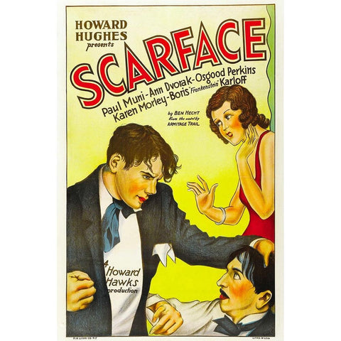 Scarface-1932 Black Modern Wood Framed Art Print by Vintage Hollywood Archive