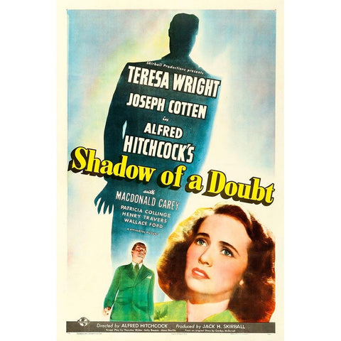 Shadow of a Doubt-1942 White Modern Wood Framed Art Print by Vintage Hollywood Archive