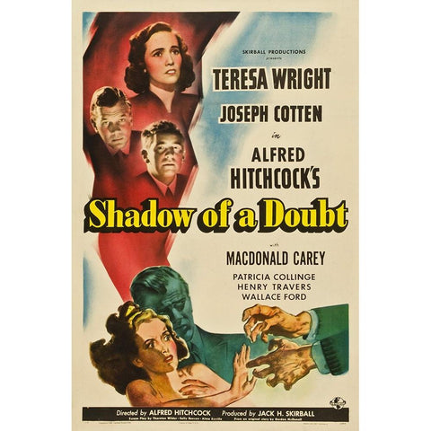 Shadow of a Doubt-1942 White Modern Wood Framed Art Print by Vintage Hollywood Archive