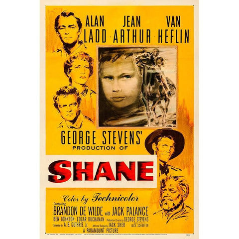 Shane-1953 Gold Ornate Wood Framed Art Print with Double Matting by Vintage Hollywood Archive