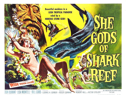 She Gods of Shark Reef-1958 White Modern Wood Framed Art Print with Double Matting by Vintage Hollywood Archive