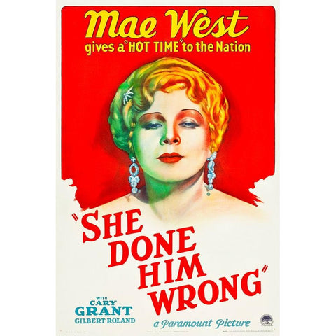 She Done Him Wrong-1933 White Modern Wood Framed Art Print by Vintage Hollywood Archive