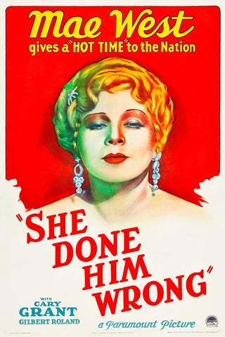 She Done Him Wrong-1933 White Modern Wood Framed Art Print with Double Matting by Vintage Hollywood Archive