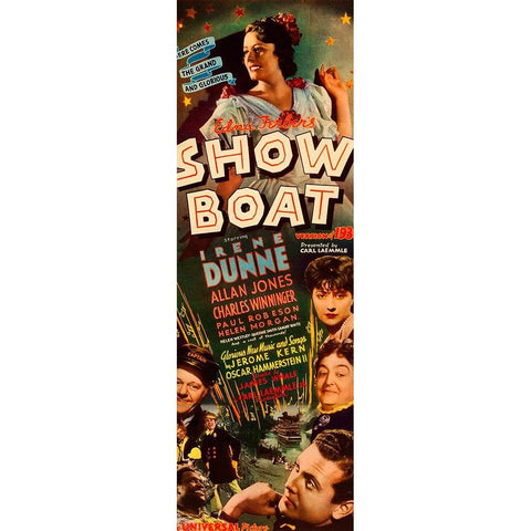 Show Boat-1936 Black Modern Wood Framed Art Print with Double Matting by Vintage Hollywood Archive