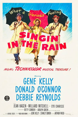 Singin in the Rain-1952 Black Ornate Wood Framed Art Print with Double Matting by Vintage Hollywood Archive