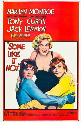 Some Like it Hot-1959 White Modern Wood Framed Art Print with Double Matting by Vintage Hollywood Archive