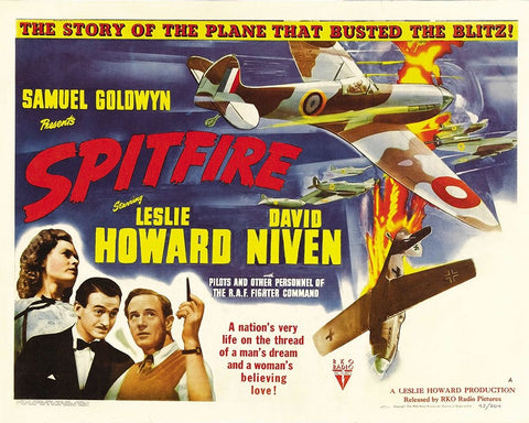 Spitifire Lobby Card-1943 Black Ornate Wood Framed Art Print with Double Matting by Vintage Hollywood Archive