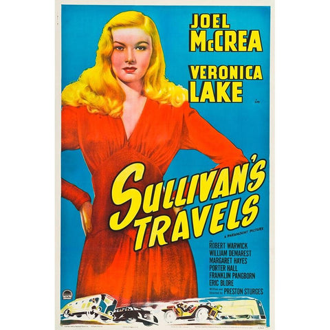 Sullivans Travels-1941 Gold Ornate Wood Framed Art Print with Double Matting by Vintage Hollywood Archive