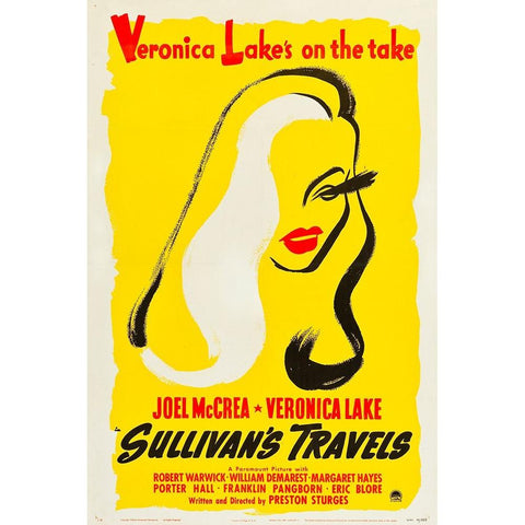Sullivans Travels-1941 Black Modern Wood Framed Art Print with Double Matting by Vintage Hollywood Archive