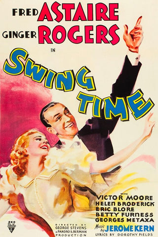 Swing Time-1936 White Modern Wood Framed Art Print with Double Matting by Vintage Hollywood Archive