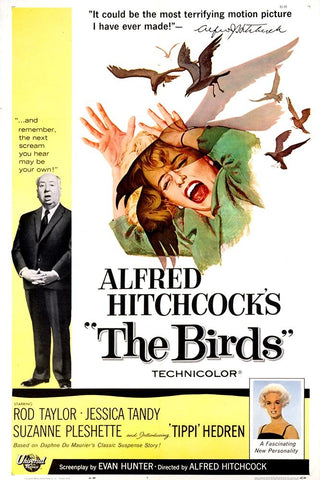 The Birds-1963 Black Ornate Wood Framed Art Print with Double Matting by Vintage Hollywood Archive