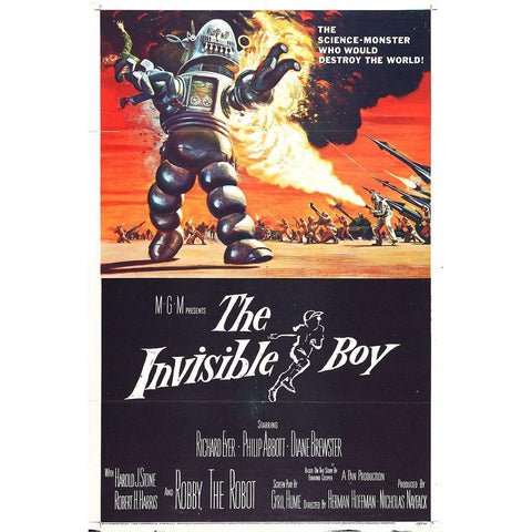 The Invisible Boy-1956 White Modern Wood Framed Art Print by Vintage Hollywood Archive