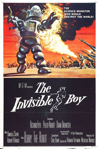 The Invisible Boy-1956 White Modern Wood Framed Art Print with Double Matting by Vintage Hollywood Archive