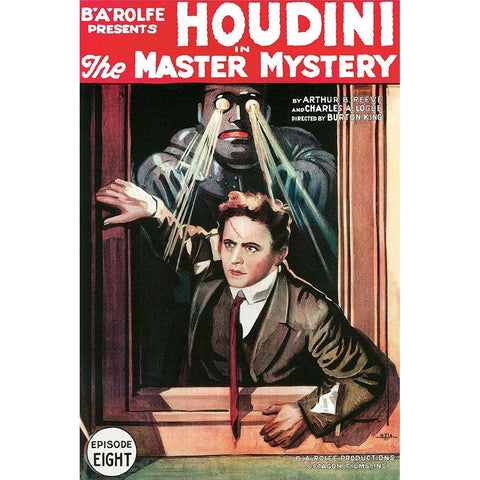 The Master Mystery-1919 White Modern Wood Framed Art Print by Vintage Hollywood Archive