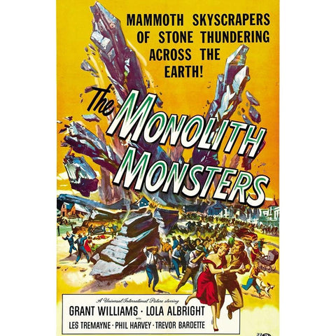 The Monolith Monsters-1957 White Modern Wood Framed Art Print by Vintage Hollywood Archive