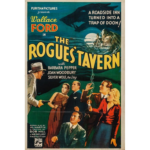 The Rogues Tavern-1936 Gold Ornate Wood Framed Art Print with Double Matting by Vintage Hollywood Archive