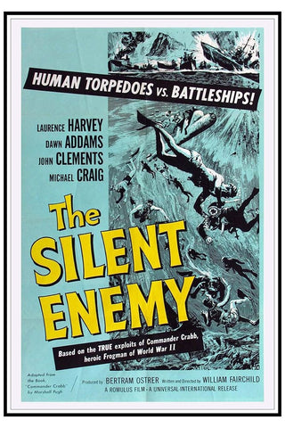 The Silent Enemy-1958 Black Ornate Wood Framed Art Print with Double Matting by Vintage Hollywood Archive