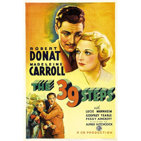 The 39 Steps-1935 Gold Ornate Wood Framed Art Print with Double Matting by Vintage Hollywood Archive