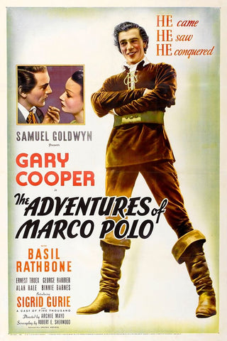 The Adventures of Marco Polo-1938 Black Ornate Wood Framed Art Print with Double Matting by Vintage Hollywood Archive