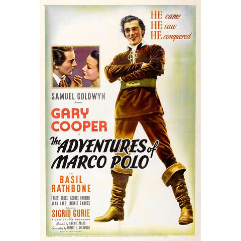 The Adventures of Marco Polo-1938 White Modern Wood Framed Art Print by Vintage Hollywood Archive