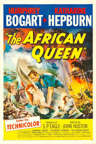 The African Queen-1952 Black Ornate Wood Framed Art Print with Double Matting by Vintage Hollywood Archive