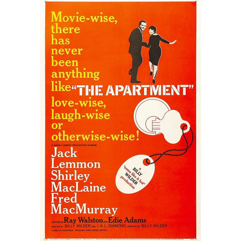 The Apartment-1960 Black Modern Wood Framed Art Print with Double Matting by Vintage Hollywood Archive