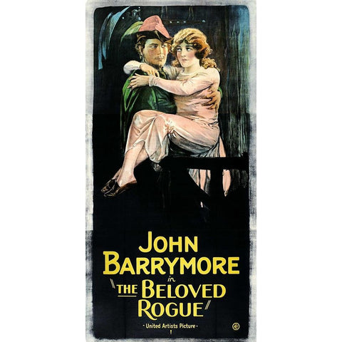 The Beloved Rogue Black Modern Wood Framed Art Print with Double Matting by Vintage Hollywood Archive