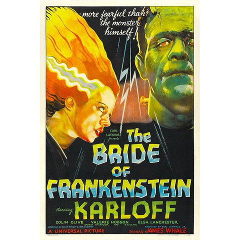 The Bride of Frankenstein-1935 Gold Ornate Wood Framed Art Print with Double Matting by Vintage Hollywood Archive