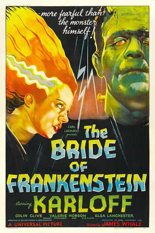 The Bride of Frankenstein-1935 Black Ornate Wood Framed Art Print with Double Matting by Vintage Hollywood Archive