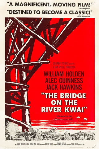 The Bridge on the River Kwai Black Ornate Wood Framed Art Print with Double Matting by Vintage Hollywood Archive