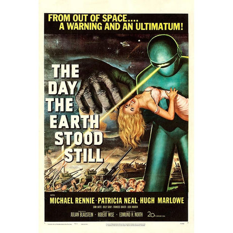 The Day the Earth Stood Still-1951 White Modern Wood Framed Art Print by Vintage Hollywood Archive