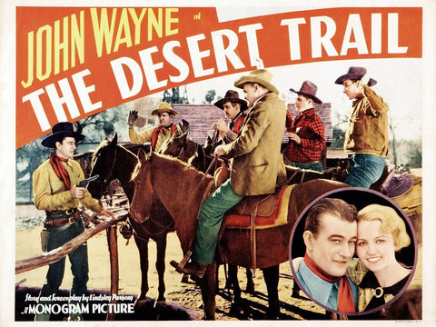 The Desert Trail-1935 Black Ornate Wood Framed Art Print with Double Matting by Vintage Hollywood Archive