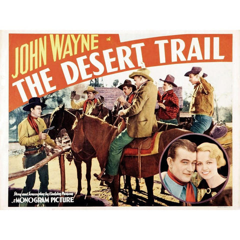 The Desert Trail-1935 Black Modern Wood Framed Art Print with Double Matting by Vintage Hollywood Archive