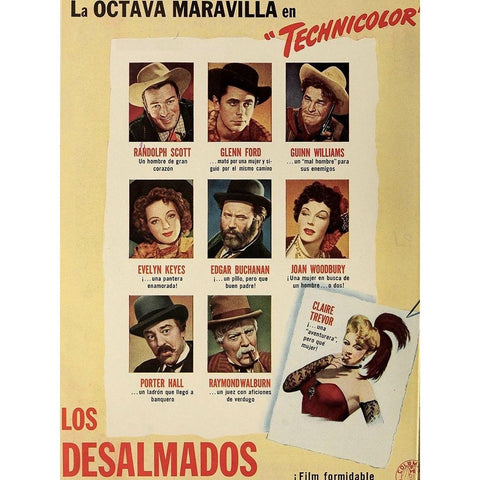 The Desperadoes-1943 Gold Ornate Wood Framed Art Print with Double Matting by Vintage Hollywood Archive