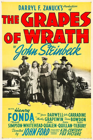 The Grapes of Wrath-1940 White Modern Wood Framed Art Print with Double Matting by Vintage Hollywood Archive