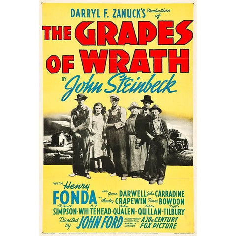 The Grapes of Wrath-1940 White Modern Wood Framed Art Print by Vintage Hollywood Archive