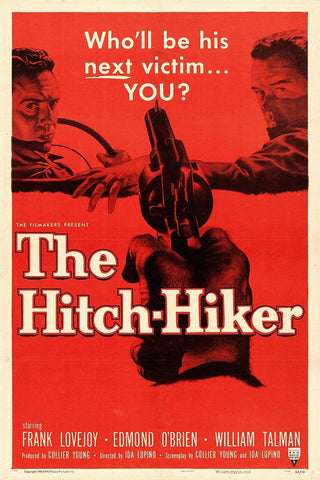 The Hitch Hiker-1953 White Modern Wood Framed Art Print with Double Matting by Vintage Hollywood Archive