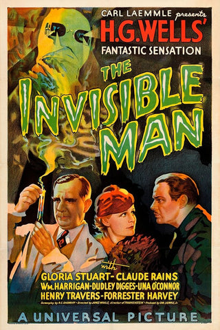 The Invisible Man-1933 Black Ornate Wood Framed Art Print with Double Matting by Vintage Hollywood Archive