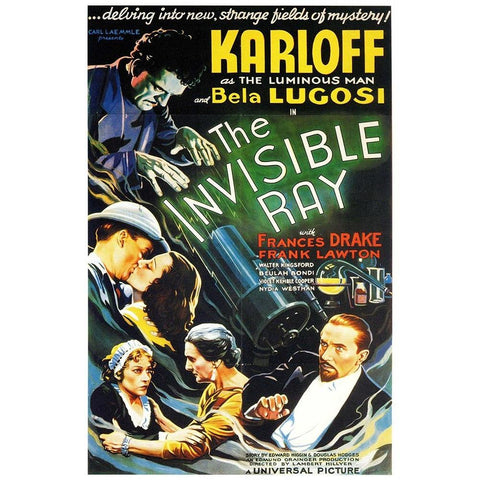 The invisible Ray-1936 White Modern Wood Framed Art Print by Vintage Hollywood Archive